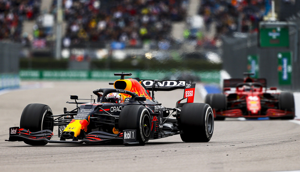 Red Bull Racing's Max Verstappen at the 2021 Formula One Russian Grand Prix