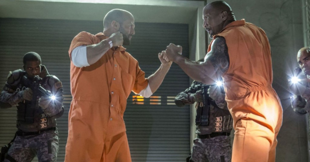 Dwayne Johnson and Jason Statham in 'The Fate of the Furious'