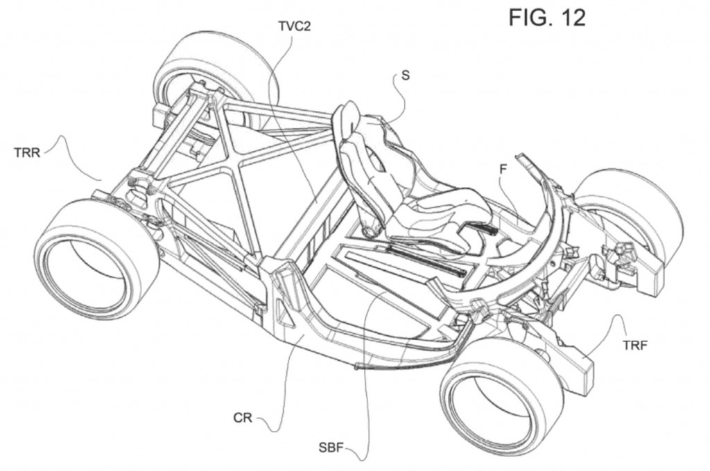 Ferrari electric supercar battery configuration patent image Ferrari electric supercar battery configuration patent image