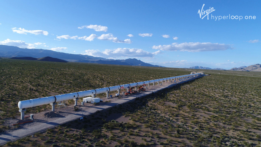 Virgin Hyperloop One test track in Nevada Virgin Hyperloop One test track in Nevada