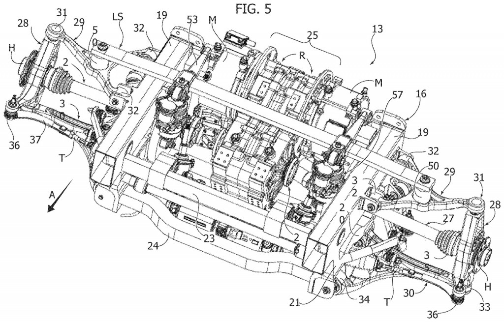 Stellantis EV pushrod suspension patent image Stellantis EV pushrod suspension patent image
