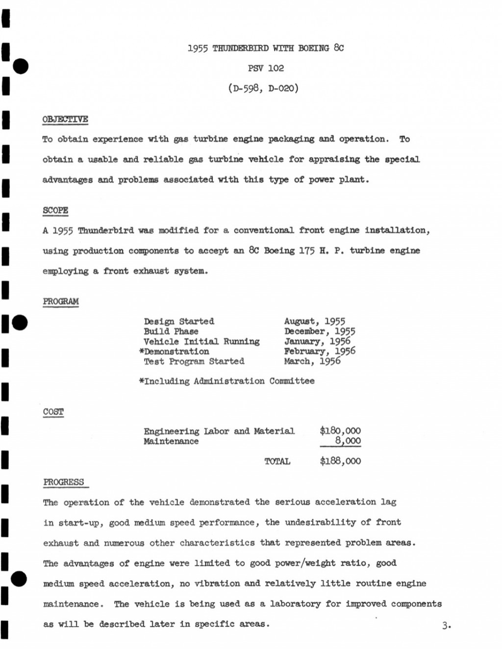 1955 Ford Thunderbird gas turbine prototype