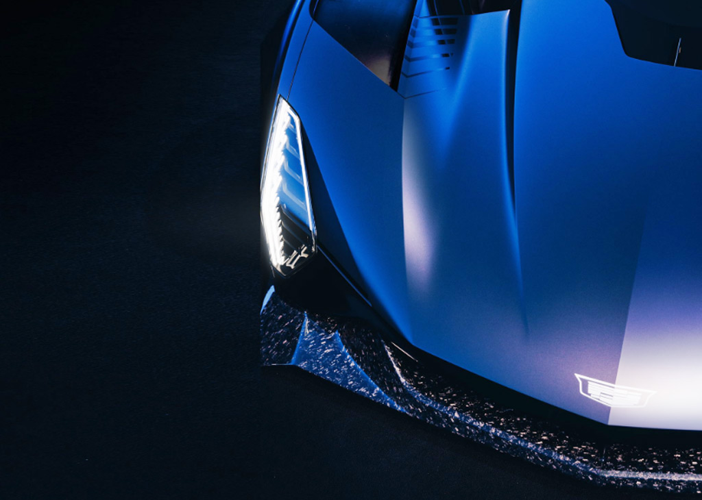 Teaser for 2023 Cadillac LMDh race car debuting on June 9, 2022