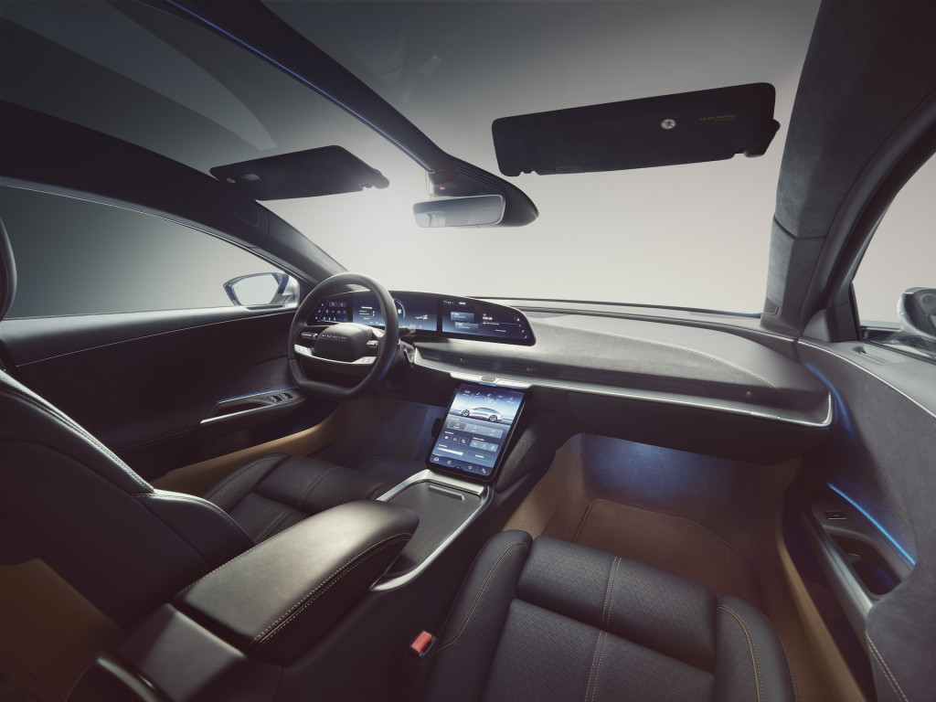The Lucid Air offers four California-themed interior designs, and high-end versions have a glass canopy roof The Lucid Air offers four California-themed interior designs, and high-end versions have a glass canopy roof