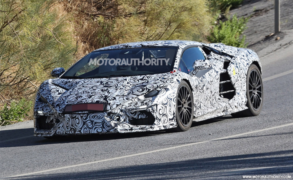 2023 Lamborghini Aventador successor spy shots - Photo credit: S. Baldauf/SB-Medien