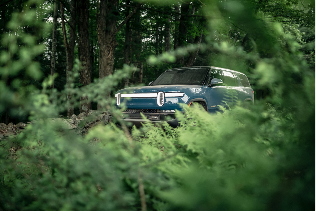 The 2023 Rivian R1S conquers off-road trails as well as or better than any gas-powered SUV.