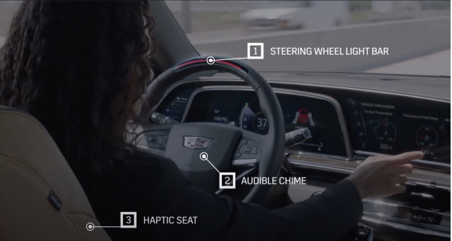 GM Super Cruise warning alert graphic