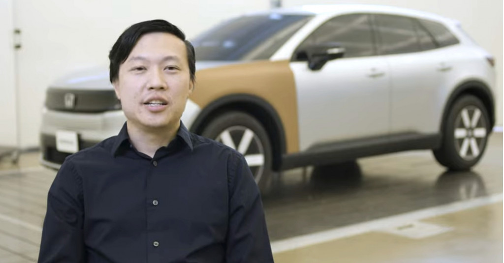Marco Tan, Honda VR and CG designer, with Honda Prologue clay model
