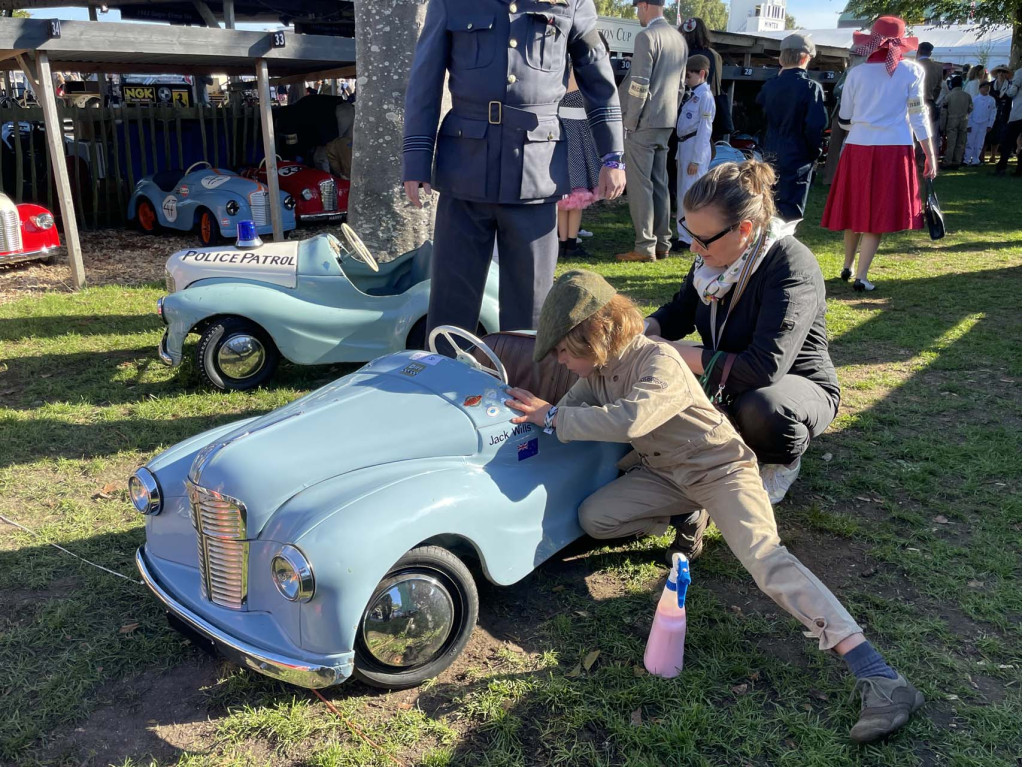 The kids seemingly put as much work into their pedal cars as the adults do into their race cars The kids seemingly put as much work into their pedal cars as the adults do into their race cars