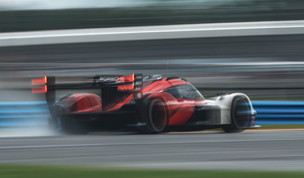 2023 Porsche 963 LMDh race car tests at Daytona International Speedway