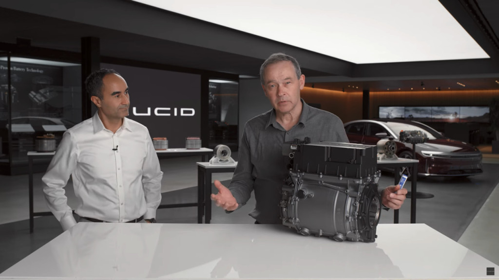 Lucid's Rawlinson and Dlala presenting drive unit