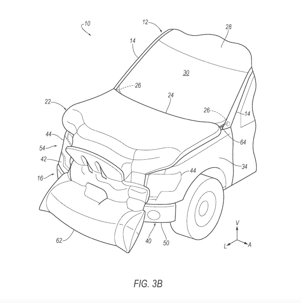 Ford external airbag system patent image