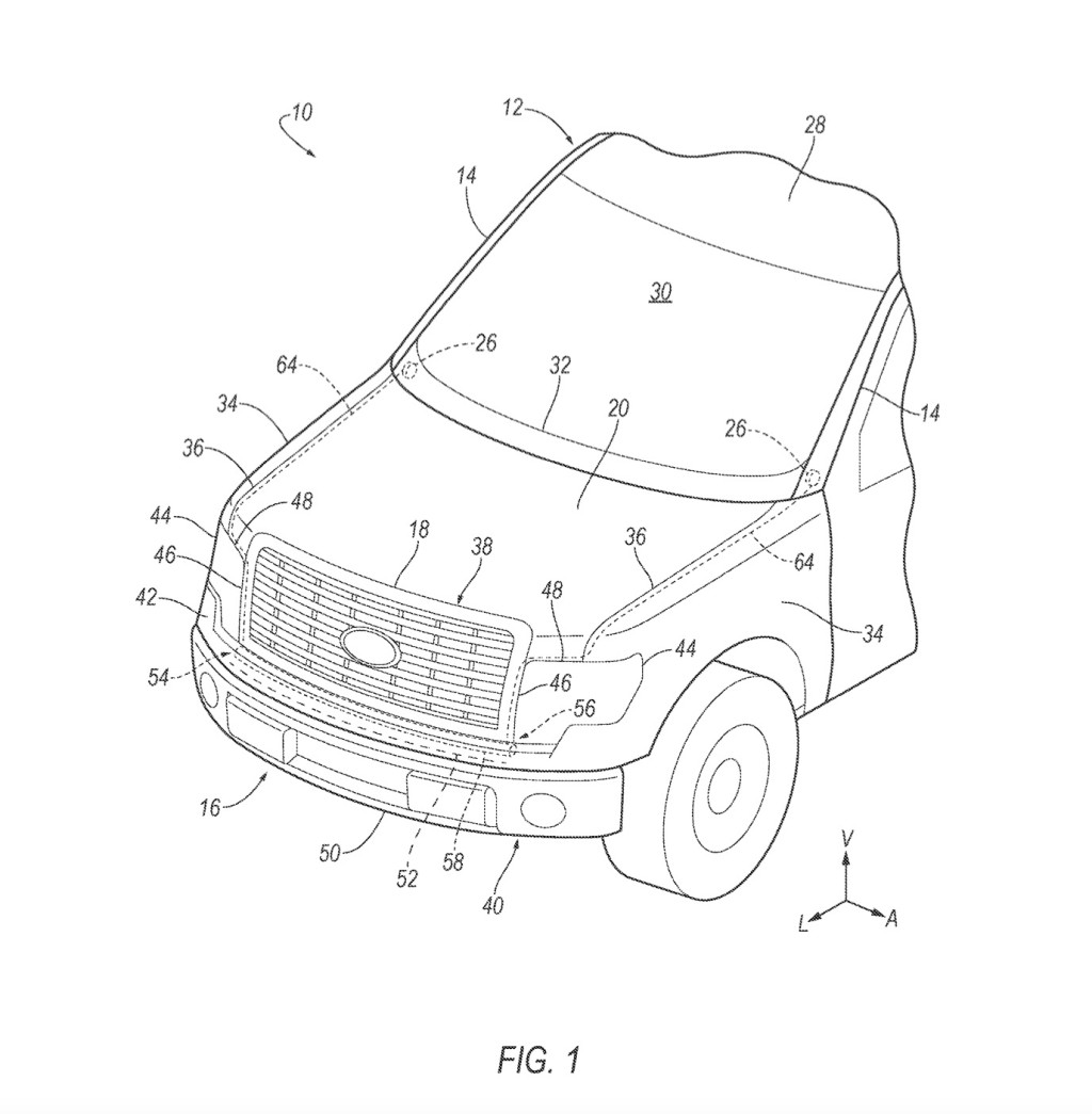 Ford external airbag system patent image