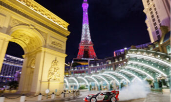 Watch Ken Block, Audi EV tear up Vegas in "Electrikhana"