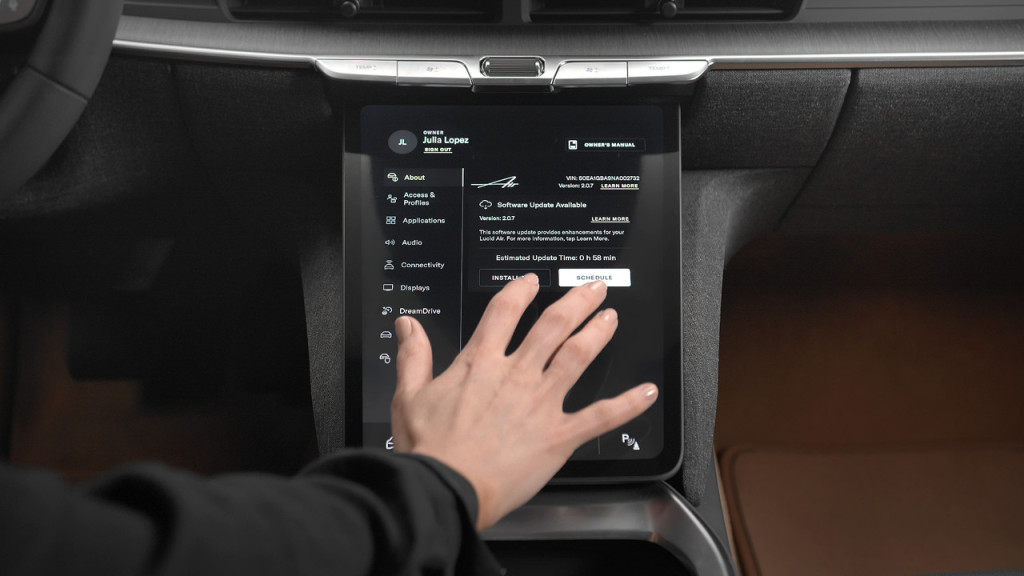Lucid Air UX 2.0 software update