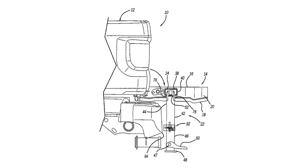 Stellantis retractable tailgate side step patent image