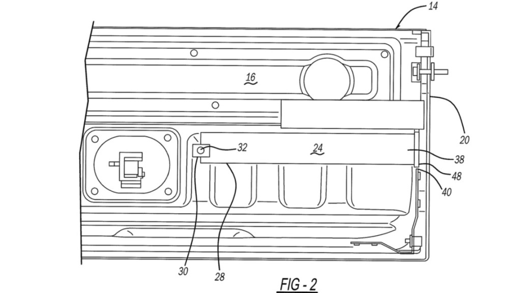 Stellantis retractable tailgate side step patent image