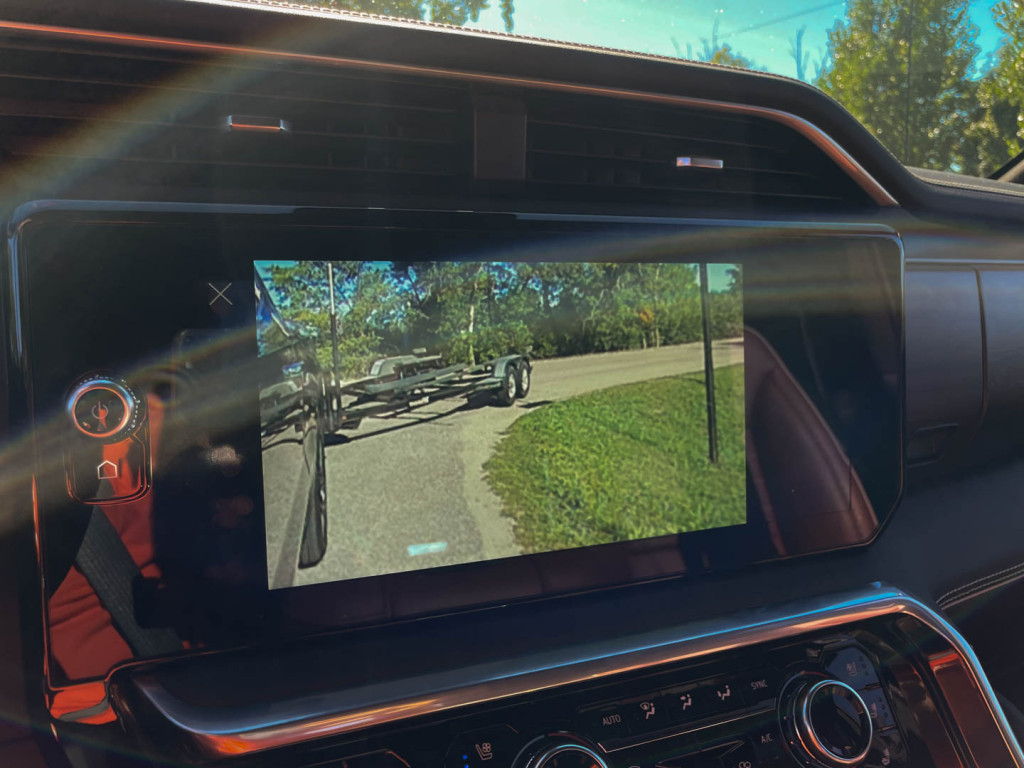 2022 GMC Sierra 1500 Denali Ultimate features the ability to see a trailer coming around a corner while towing 2022 GMC Sierra 1500 Denali Ultimate features the ability to see a trailer coming around a corner while towing