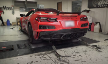 2023 Chevrolet Corvette Z06 strapped to a dyno