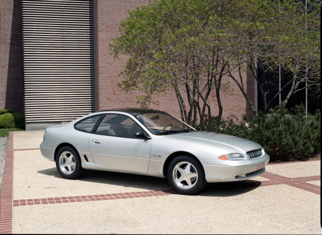 This was a 1994 Mustang theme car designed for use in marketing research clinics. It featured the basic proportions and styling elements for the Mustang in a very restrained execution (Courtesy of Ford Motor Company) This was a 1994 Mustang theme car designed for use in marketing research clinics. It featured the basic proportions and styling elements for the Mustang in a very restrained execution (Courtesy of Ford Motor Company)