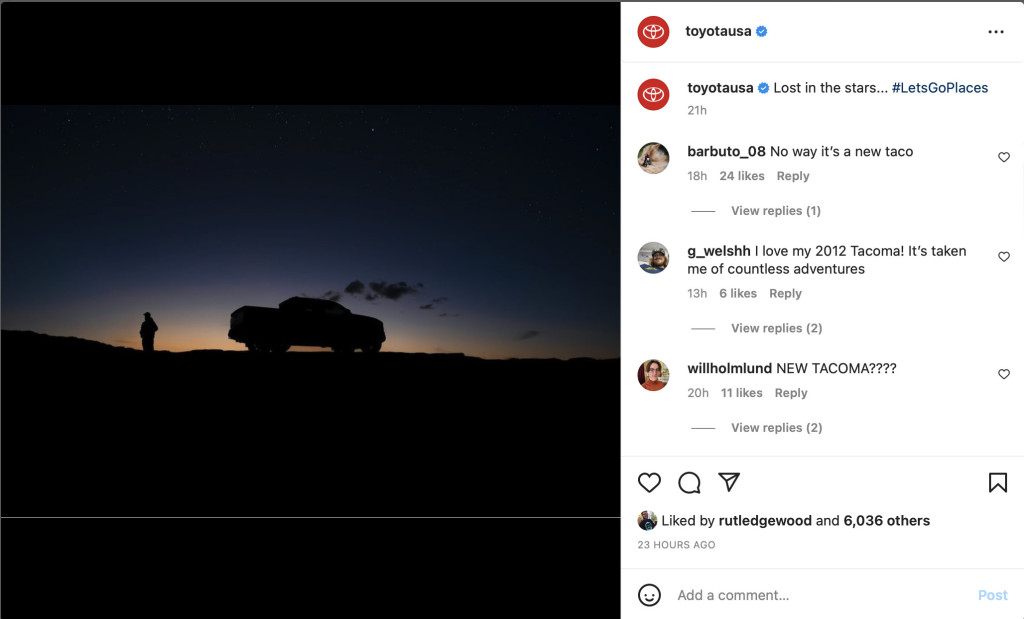 2024 Toyota Tacoma teased on Instagram 2024 Toyota Tacoma teased on Instagram