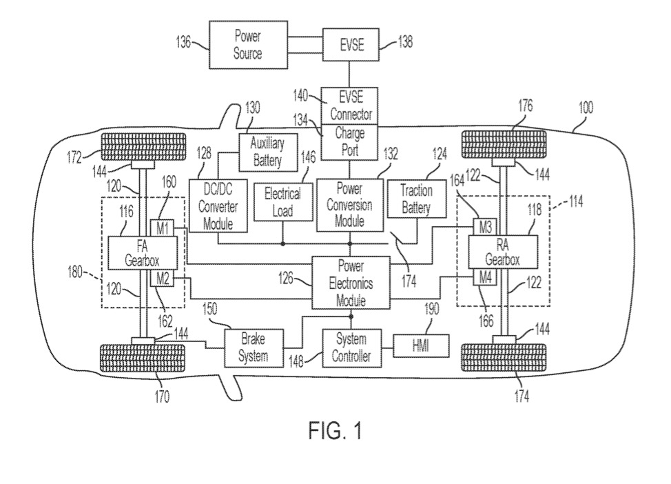 Ford EV burnout mode patent image