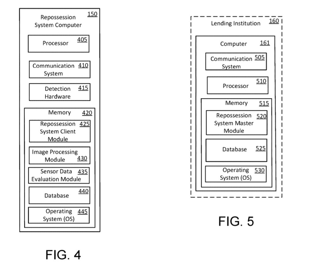 Ford vehicle repossession system patent image