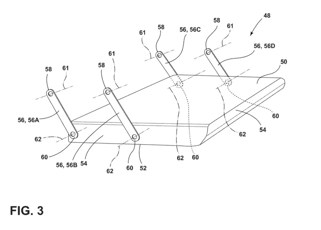 Ford deployable desk patent image