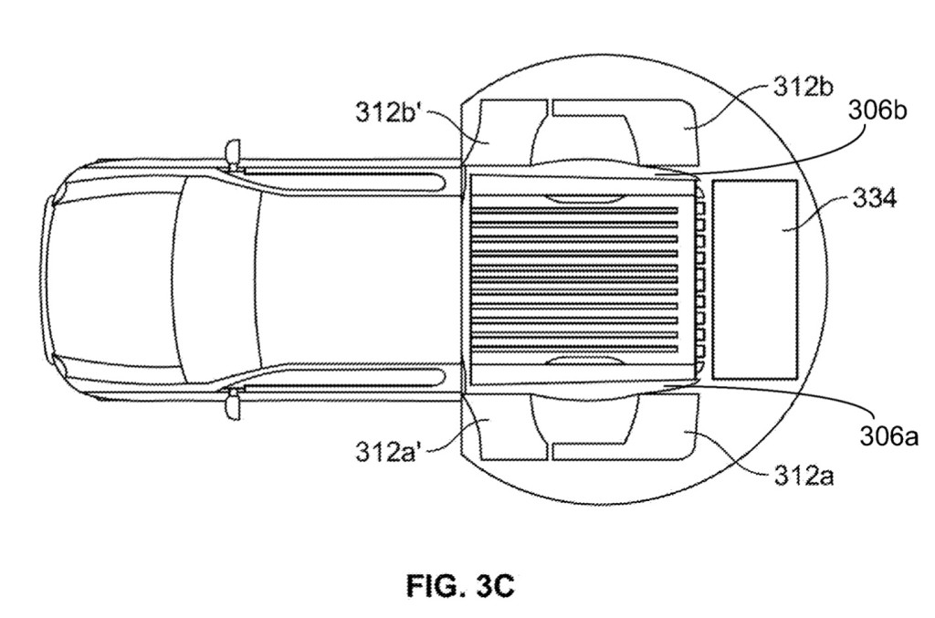 Rivian bed storage patent image Rivian bed storage patent image