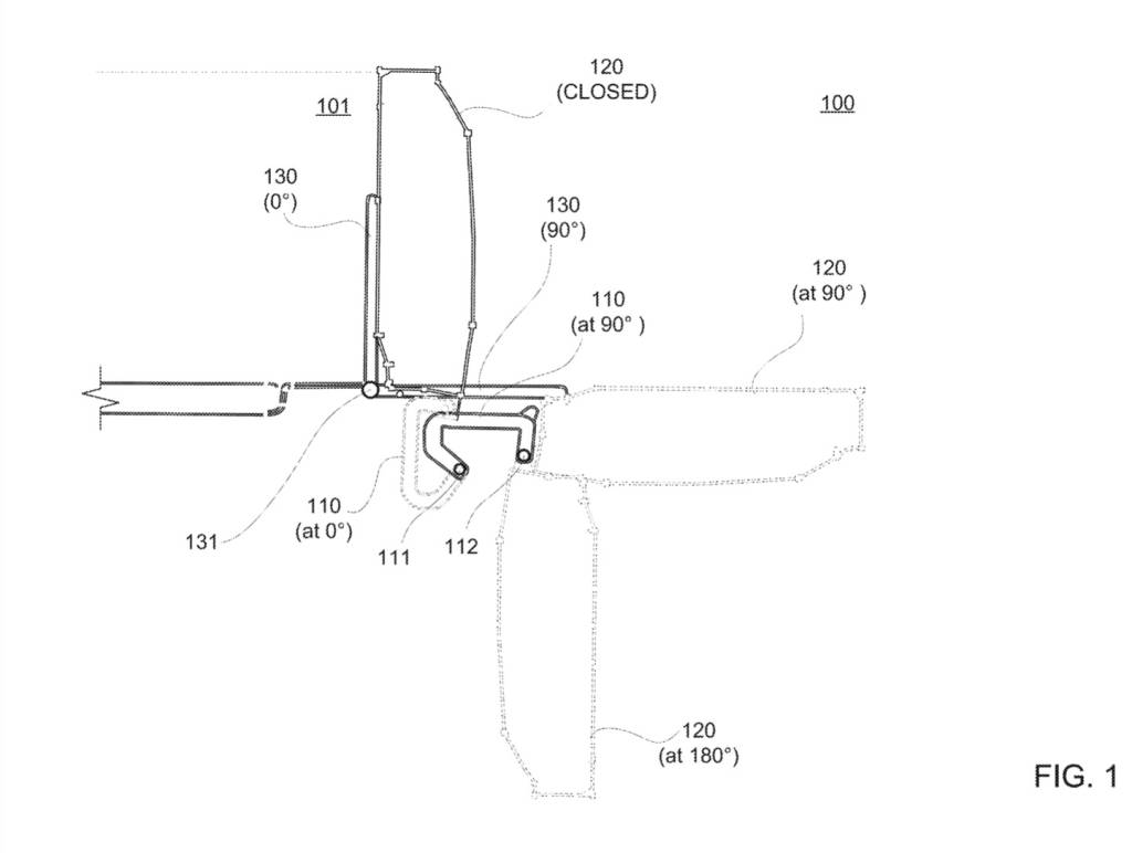 Patent image of Rivian tailgate with gooseneck images