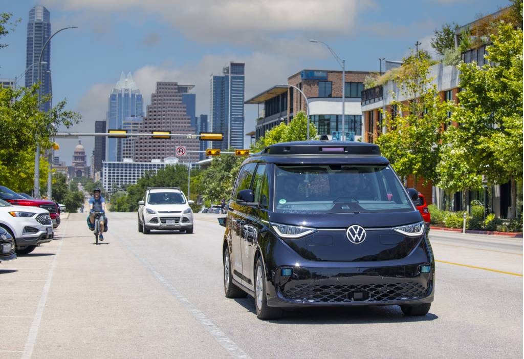 Volkswagen ID.Buzz self-driving prototype testing in Austin, Texas - July 2023 Volkswagen ID.Buzz self-driving prototype testing in Austin, Texas - July 2023