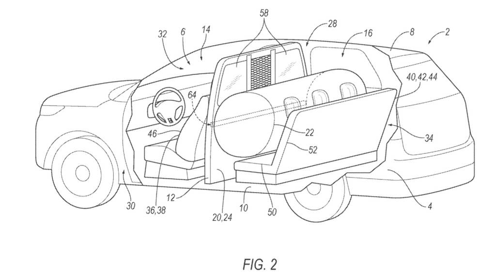 Ford police car airbag patent image Ford police car airbag patent image