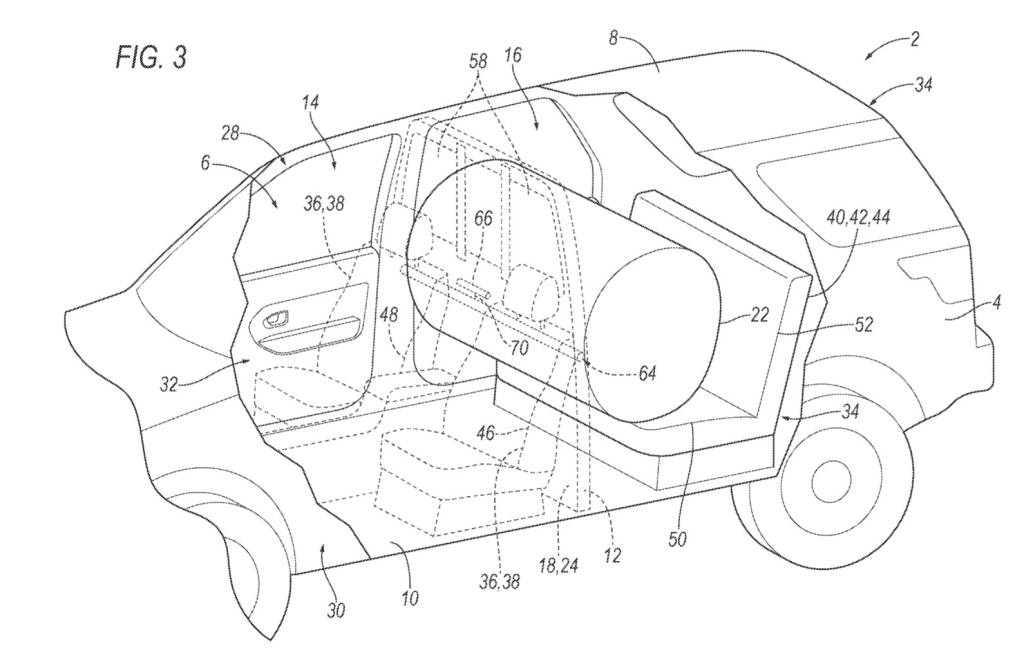 Ford police car airbag patent image Ford police car airbag patent image