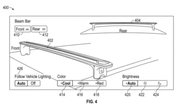 Rivian patents roof rail lighting system