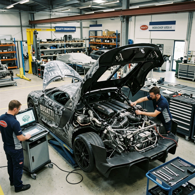 Bugatti V-16 prototype image posted by Mate Rimac on Facebook